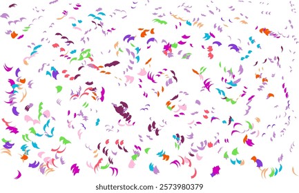 confetti isolated polygon Symbol on white background, Multi colored polygon shaped Spread confetti design. celebration template.