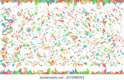 confetti isolated polygon Symbol on white background, Multi colored polygon shaped Spread confetti design. celebration template.