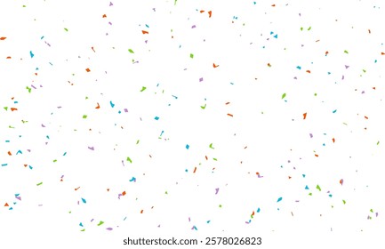 confetti isolated polygon Symbol on white background, Multi colored polygon shaped Spread confetti design. celebration template.