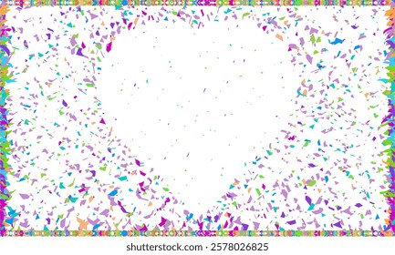 confetti isolated polygon Symbol on white background, Multi colored polygon shaped Spread confetti design. celebration template.