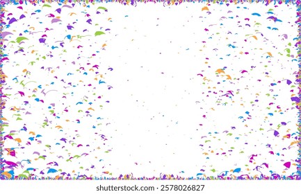 confetti isolated polygon Symbol on white background, Multi colored polygon shaped Spread confetti design. celebration template.