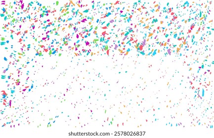 confetti isolated polygon Symbol on white background, Multi colored polygon shaped Spread confetti design. celebration template.