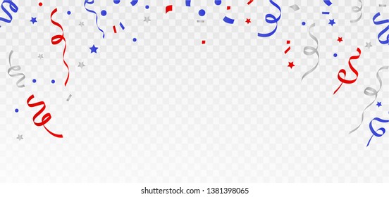 Confetti isolated. Red blue and white confetti/ Vector