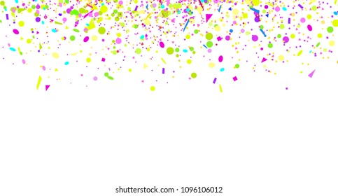 Confetti isolation on white. Luxury texture. Bright background with multicolored glitters. Pattern for design. Print for polygraphy, posters, banners and textiles. Greeting cards