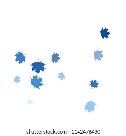 Confetti leaves isolated on white background.Falling confetti from minimalistic maple leaves. Abstract leaf for label, card, poster, cover, leaflet, textile design.