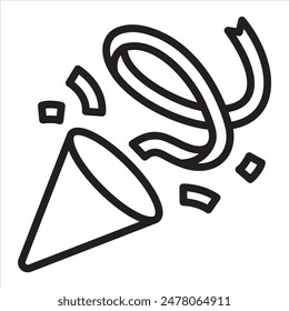 Ilustración vectorial de icono de línea de confeti.