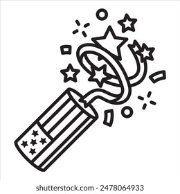 confetti line icon vector illustration.