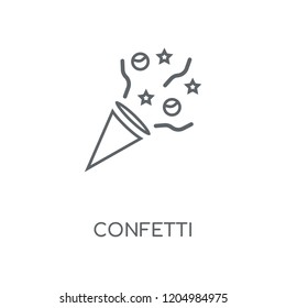 Confetti linear icon. Confetti concept stroke symbol design. Thin graphic elements vector illustration, outline pattern on a white background, eps 10.
