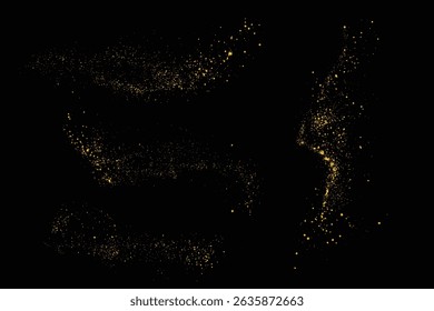 Confetti luxury light effect gold glitter golden splatter isolated background design set
