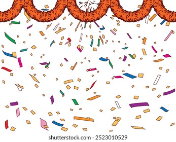 Confetti, mall, orange, background illustration