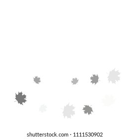 Confetti of multicolored leaves isolated on white background.Falling confetti from minimalistic maple leaves. Abstract leaf for label, card, poster, cover, leaflet, textile design.