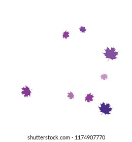 Confetti of multicolored leaves isolated on white background.Falling confetti from minimalistic maple leaves. Abstract leaf for label, card, poster, cover, leaflet, textile design.