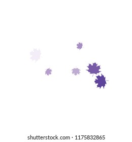 Confetti of multicolored leaves isolated on white background.Falling confetti from minimalistic maple leaves. Abstract leaf for label, card, poster, cover, leaflet, textile design.