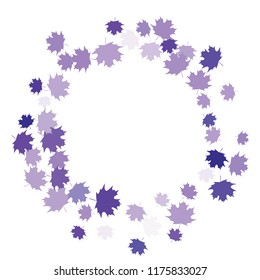 Confetti of multicolored leaves isolated on white background.Falling confetti from minimalistic maple leaves. Abstract leaf for label, card, poster, cover, leaflet, textile design.