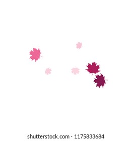 Confetti of multicolored leaves isolated on white background.Falling confetti from minimalistic maple leaves. Abstract leaf for label, card, poster, cover, leaflet, textile design.