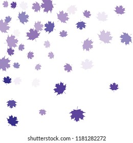Confetti of multicolored leaves isolated on white background.Falling confetti from minimalistic maple leaves. Abstract leaf for label, card, poster, cover, leaflet, textile design.