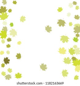 Confetti of multicolored leaves isolated on white background.Falling confetti from minimalistic maple leaves. Abstract leaf for label, card, poster, cover, leaflet, textile design.