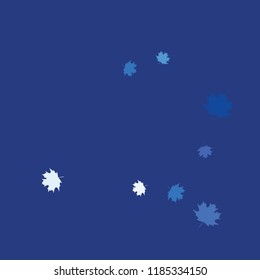 Confetti of multicolored leaves isolated on white background.Falling confetti from minimalistic maple leaves. Abstract leaf for label, card, poster, cover, leaflet, textile design.
