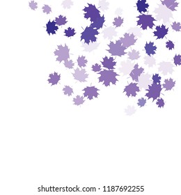 Confetti of multicolored leaves isolated on white background.Falling confetti from minimalistic maple leaves. Abstract leaf for label, card, poster, cover, leaflet, textile design.