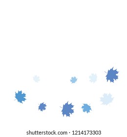 Confetti of multicolored leaves isolated on white background.Falling confetti from minimalistic maple leaves. Abstract leaf for label, card, poster, cover, leaflet, textile design.