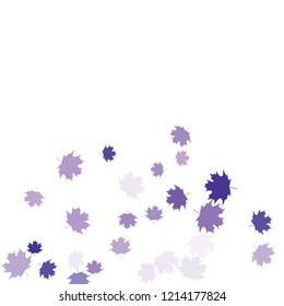 Confetti of multicolored leaves isolated on white background.Falling confetti from minimalistic maple leaves. Abstract leaf for label, card, poster, cover, leaflet, textile design.