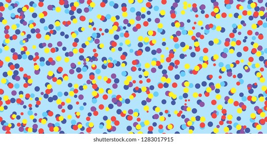 Confetti. Multicolored confetti. Scattered multi-colored elements. Chaotic different glitter. Vector seamless pattern. Abstract texture