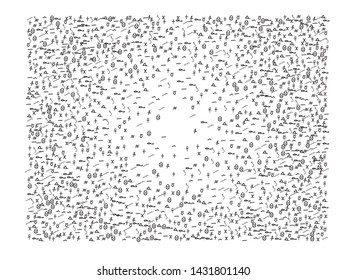 Confetti new background bokeh. A selection of background confetti illustrations. Hand drawn Egypt signs decoration.