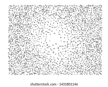 Confetti new background poster. The good confetti background illustrations design. Hand drawn Egypt signs creative.