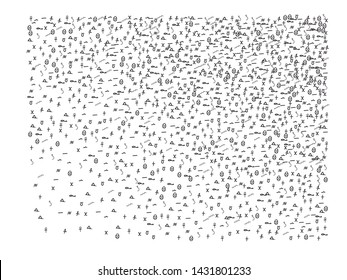 A confetti new backgrounds patterns. Confetti new background fresh. Hand drawn Egypt signs decoration.