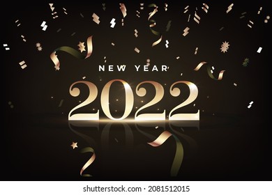 confetti new year 2022 background vector design illustration