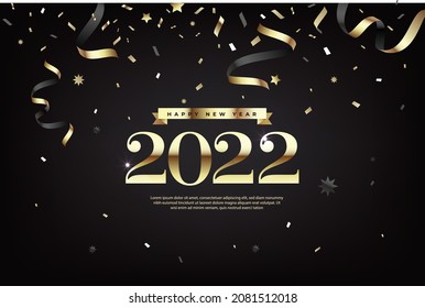 confetti new year 2022 background vector design illustration