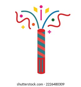 Icono de color plano de fiesta de año nuevo de Confetti