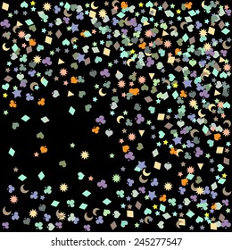 confetti, New Year's celebration - vector background