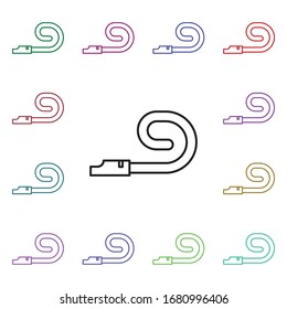 Confetti, noisemaker, whistle multi color style icon. Simple thin line, outline vector of carnival and amusement icons for ui and ux, website or mobile application