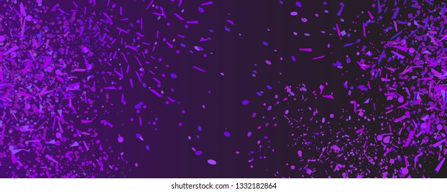 Confetti on dark background. Bright explosion. Firework. Texture with colorful glitters. Pattern for work. Print for banners, posters and flyers. Greeting cards. Doodle for design and business