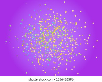 Confetti on dark background. Bright explosion. Texture with colorful glitters. Pattern for work. Print for banners, posters and flyers. Doodle for design and business