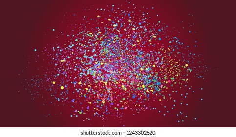 Confetti on isolated background. Bright explosion. Colored firework. Geometric texture with colorful glitters. Image for banners, posters and flyers. Greeting cards