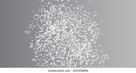 Confetti on isolated background. Geometric texture with glitters. Image for banners, posters and flyers. Greeting cards. Black and white illustration
