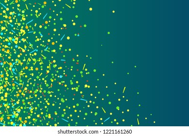 Confetti on isolated background. Texture with many glitters. Holiday elements on dark backdrop. Pattern for flyers, banners and textiles. Greeting cards