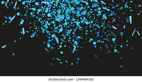 Confetti on isolated black background. Luxury texture. Festive backdrop with glitters. Print for polygraphy, posters, banners and textiles
