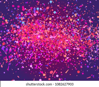 Confetti on isolated dark background. Geometrical pattern with glitters. Texture for design. Print for banners, posters, flyers and textiles. Greeting cards. Luxury wallpaper