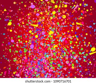 Confetti on isolated dark background. Geometric pattern with glitters. Texture for design. Print for banners, posters, flyers and textiles. Greeting cards. Luxury wallpaper