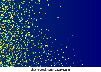 Confetti on isolated dark background. Luxury texture. Festive bright backdrop with glitters. Pattern for work. Print for polygraphy, posters, banners and textiles. Doodle for design and business