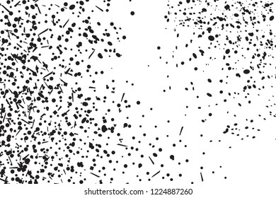 Confetti on isolated white background. Geometric texture with glitters. Image for banners, posters and flyers. Greeting cards. Black and white illustration