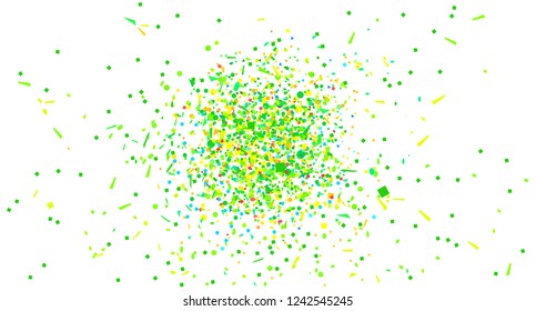 Confetti on isolated white background. Texture with many glitters. Holiday elements. Pattern for flyers, banners and textiles. Greeting cards