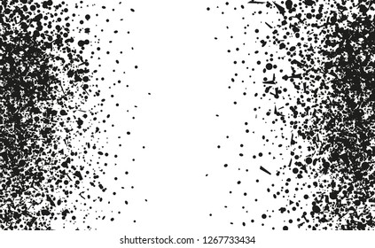 Confetti on isolated white background. Geometric grungy texture with glitters. Image for banners, posters and flyers. Greeting cards. Black and white illustration