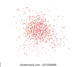 Confetti on isolated white background. Texture with many glitters. Holiday elements. Pattern for your design
