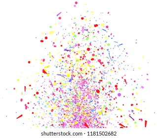 Confetti on isolated white. Geometric background with glitters. Pattern for design. Print for flyers, posters, banners and textiles. Greeting cards. Luxury texture. Wrapping paper