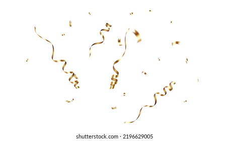 Confetti on a transparent background. Falling shiny golden confetti. Bright golden festive tinsel. Holiday design elements for web banner, poster, flyer, invitation. Vector	
