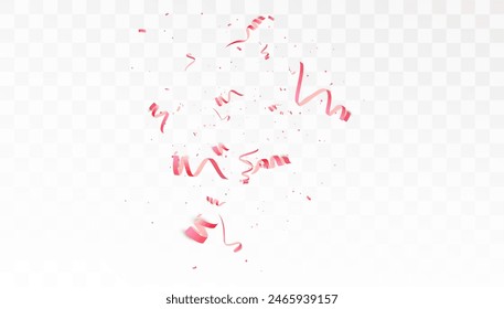 Konfetti auf einem transparenten Hintergrund. Fallendes buntes Konfetti. Helles festliches Flitter. Festliche Musik Design-Elemente für Web Banner, Poster, Flyer, Einladung. Vektorgrafik 10 EPS	